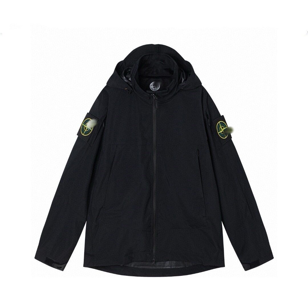 Уличная двойная повязка Stone Island 3L-TC из специального нейлонового материала для мужчин и женщин, функциональная водонепроницаемая куртка для пар Изображение 1