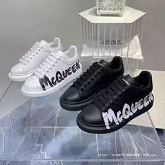 2024 High Version 3D Printed Versatile White Shoes for Men and Women, Same Style Color-Blocked Cowhide Thick-Soled Height-Increasing Sneakers