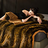 Cross-Border Imitation Fox Fur Blanket, Winter Thickened Blanket, Extra Thick Raschel Bed Blanket, Sofa