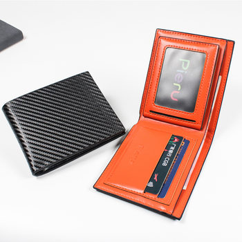 New Foreign Trade Hot-Selling Carbon Fiber Wallet Men's Card Holder Large Capacity Multi-Card Slot Coin Slot Short Wallet Wallet