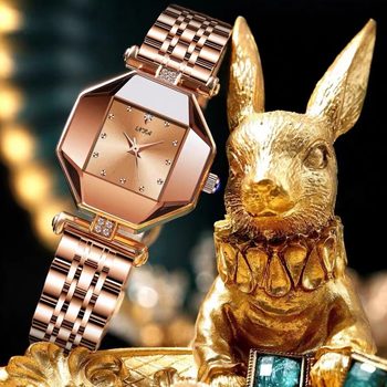 Yinlang/INRA Watch Fashion Elegant Retro Fritillaria Dial Square Watch Steel Band Quartz Women's Watch