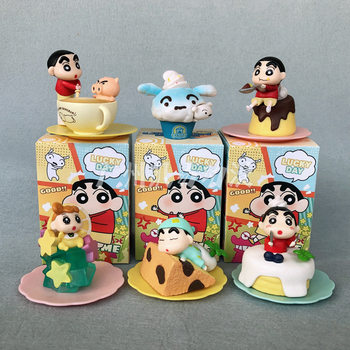 Q-Version Crayon Shin-Chan Blind Box Cake Decoration Nohara Shinnosuke Figure Quirky Anime Model Trendy Cartoon Toy