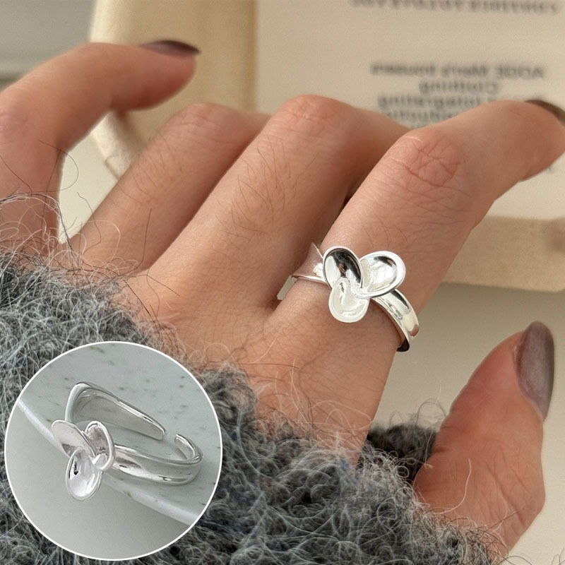 简约几何线条螺旋戒指女时尚设计感冷淡风开口指环旋涡环形食指戒