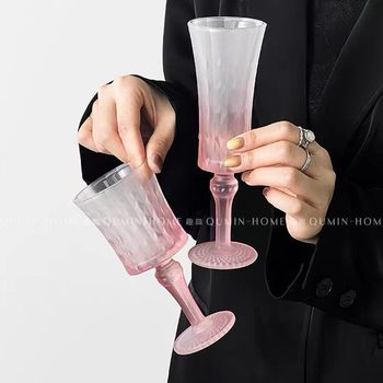 Shundish gradient pink girl Alice Diamond Glass Cup goblet light luxury wine wine glass champagne glass