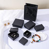 Black jewelry packaging box manufacturers in stock ring earring necklace pendant simple solid color jewelry gift box high