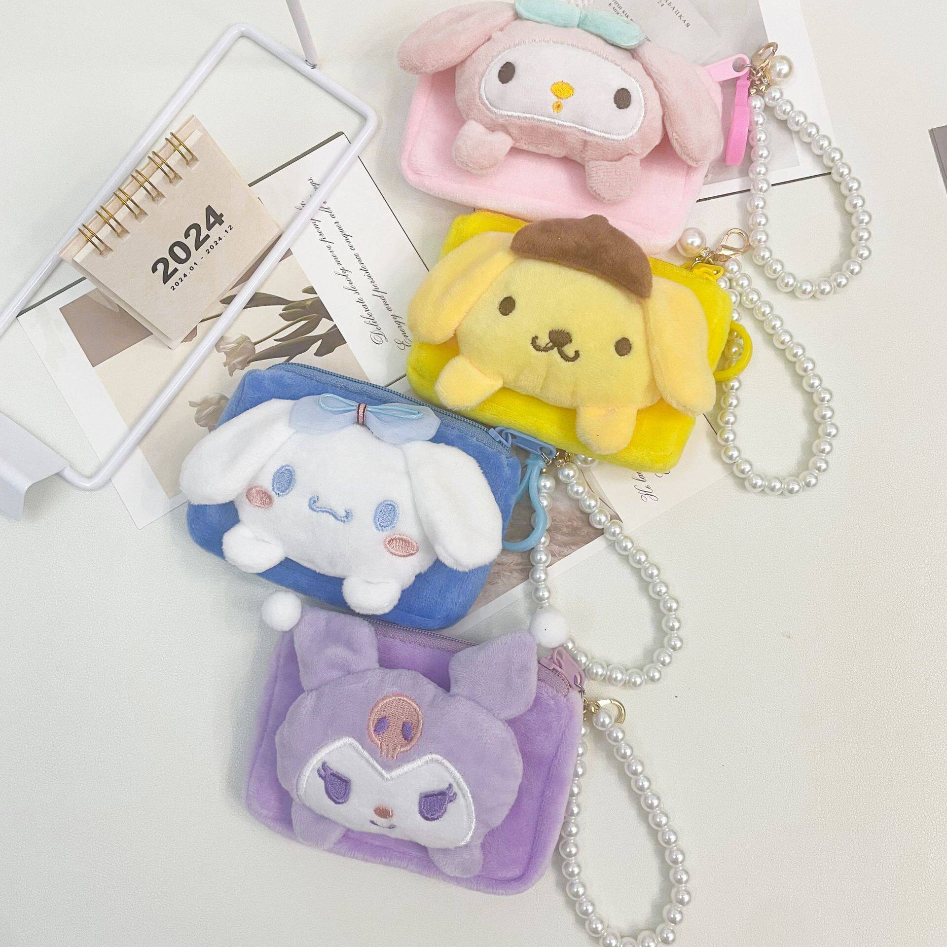 Japanese and Korean Cartoon Cute Doll Square Small Wallet Couple Coin Earphone Storage Bag Small Gift Wholesale