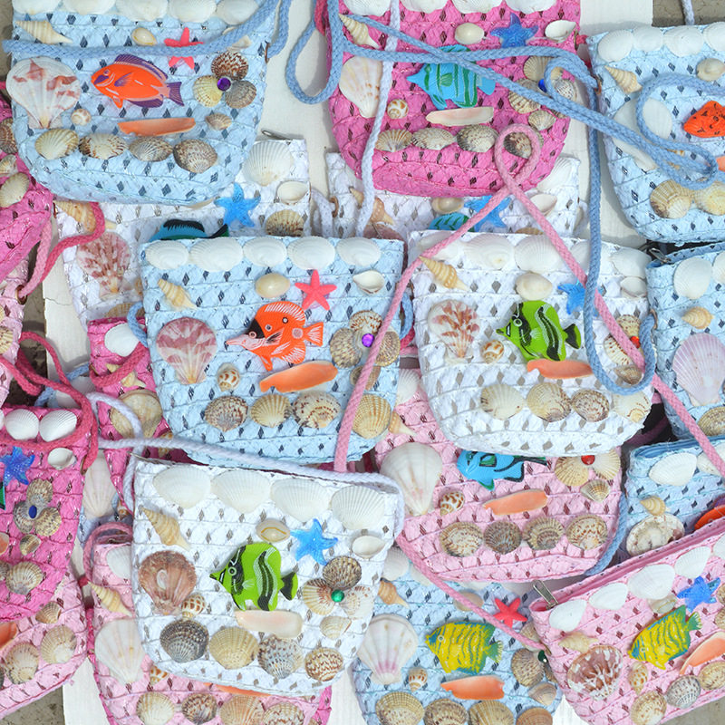 Children's Small Bag for Girls, Summer Cute Mini Hollow Straw Bag, Woven Straw Bag, Beach Coin Purse, Lightweight Crossbody Shell Bag