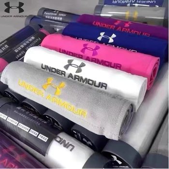 Under Armor Sports Towel Quick-Drying Pure Cotton Sweat-Absorbent Antibacterial Gym Running Basketball Men's and Women's Sweat Towel Printed