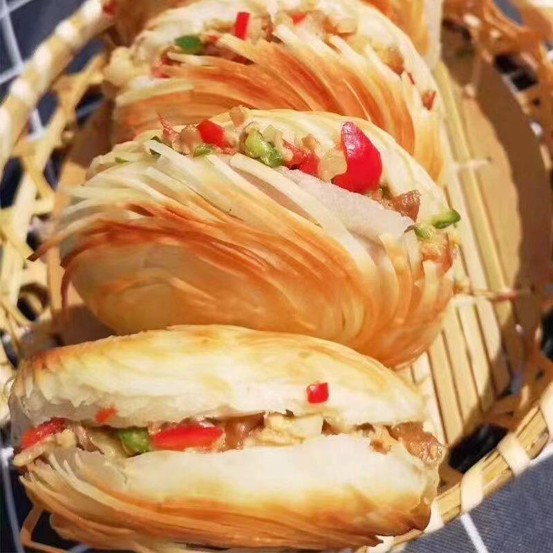 Old Tongguan Roujiamo Cake Embryo Mainland China/Henan Province/Pingdingshan City Melasagna Cake Embryo Roujiamo Breakfast Merchants