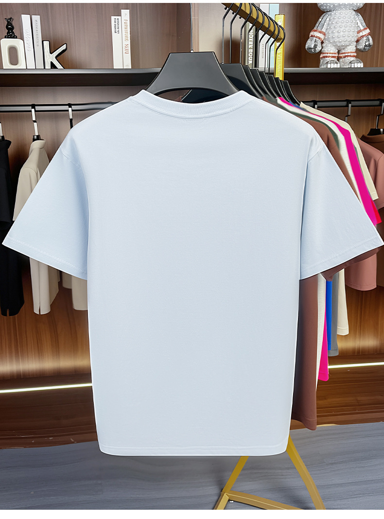 Áo polo nam cổ tròn 100% cotton chải kỹ, áo thun tay ngắn thoáng khí mùa hè — Màu cam, Đỏ Trung Hoa, Màu xanh dương, Xanh nước biển