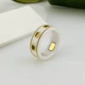 White ceramic ring with twist edge