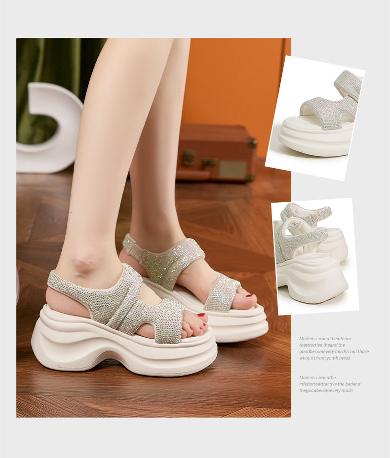 Dép sandal nữ xỏ ngón đế bệt mềm mại phong cách biển — Bạc, Trắng, Đen chi tiết 3