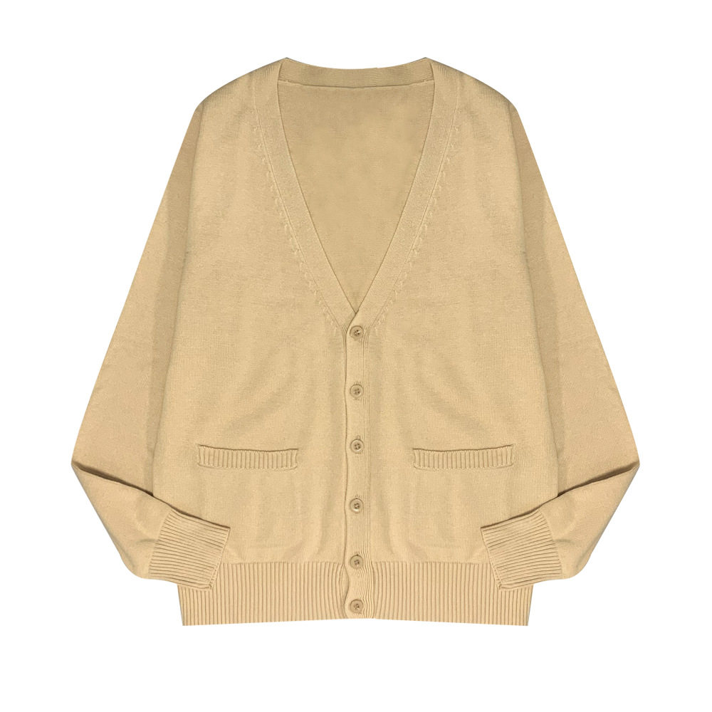 JK制服毛衣开衫基础款外套女秋冬日系学院风校供深灰色针织衫上衣