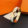 Size 19 wide version 12mm rose gold + white bracelet with logo h