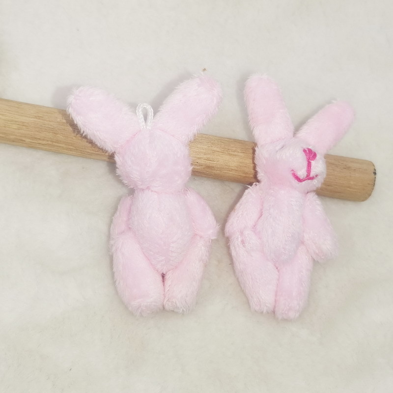 毛绒玩具关节兔公仔6cm长毛兔兔DIY创意手工饰品裙鞋挂件材料4色