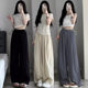 Pregnant Women's Drawstring Yamamoto Pants Summer Thin Brocade Cotton Pants Breathable Straight Leg Pants Wide Leg Pants for Outer Wear