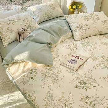 K Nantong Home Textile Bedding Cotton Cotton Four-piece Quilt Cover Three-piece Winter Class A Maternal and Infant Advanced Sense