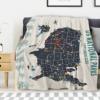 World Map Style Blanket Portable Soft Blanket Bed Flannel Blanket Production Source Factory Direct Supply
