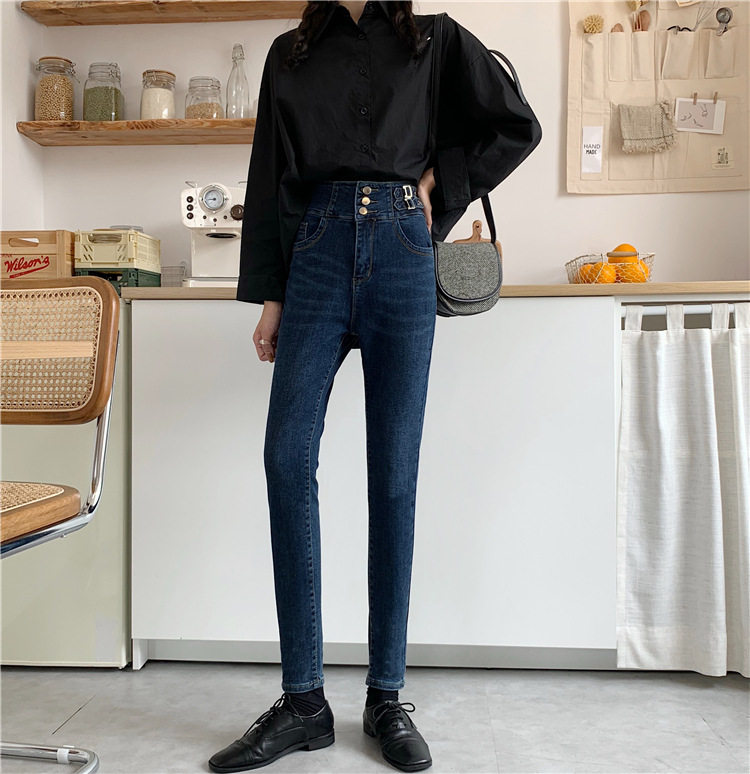 High Waisted Slim Fit Stretch Denim Pencil Pants Versatile Comfortable Trendy Spring Fashion for Women Wholesale