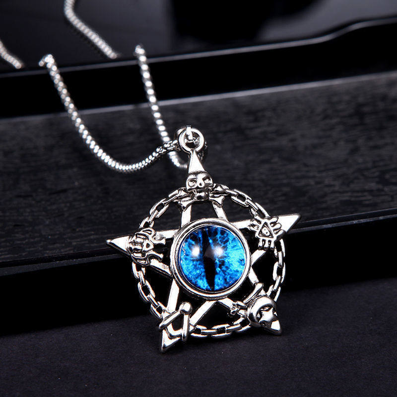 Necklace boy's trendy luminous all-match pendant personality jewelry domineering eye accessories luminous hip hop Hip Hop Hip Hop Hip hop