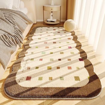 Colorful Spotted Bedroom Bedside Blanket, Soft and Cool Balcony Bay Window Mat, Simple Long Bedside Table Mat, Drop Shipping