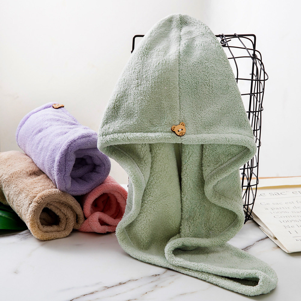 Double-Layer Thickeneded Hair Drying Cap for Women, Thickeneded Strong Water-Absorbent Quick-Drying Turban, Hair Scrubbing Towel, New Hair Drying Towel, Shower Cap