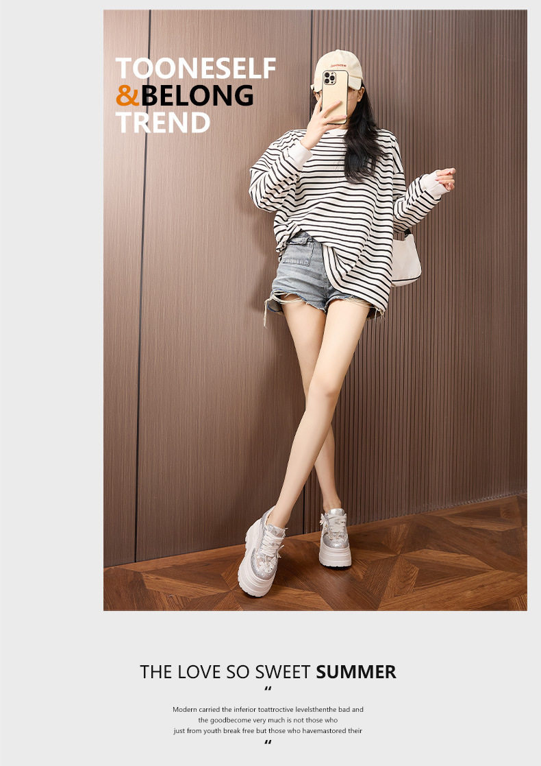Giày sneaker nữ chunky đế dày trắng phối dây buộc, form thể thao — Trắng, Bạc chi tiết 11