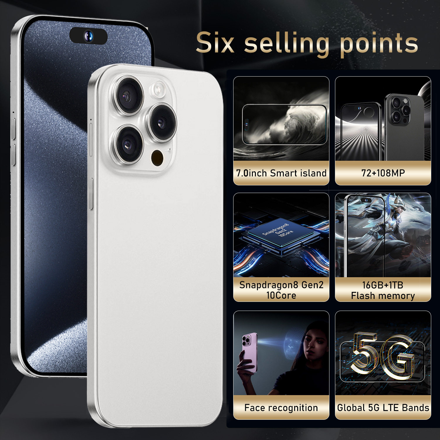 智能手机i15promax跨境新爆款现货7.3inch 2+16 安卓8.13G外贸