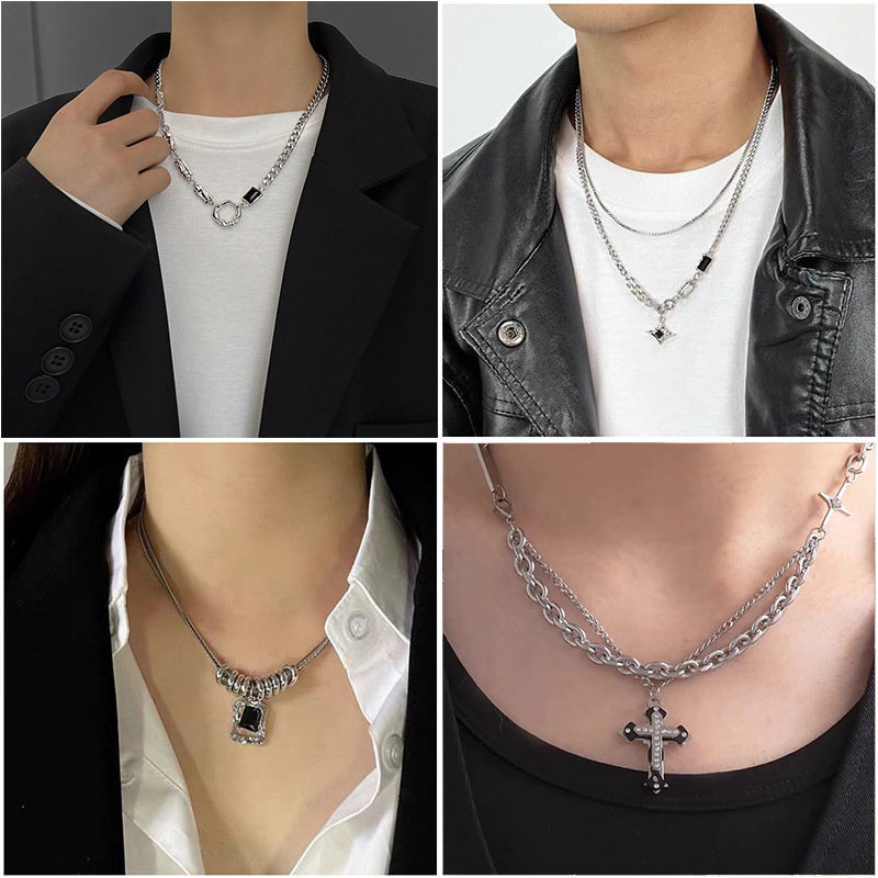 项链男钛钢不掉色简约百搭饰品女毛衣链新款时尚个性爆款嘻哈配饰
