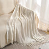 Scandinavian Style Pure Color Warp Knitted Tassel Knitted Blanket B&B Decorative Bedside Towel Cover Blanket Office Sofa Nap Blanket