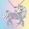 temu cross-border new fashion high sense necklace european and american amazon cute colorful pony pendant children's necklace