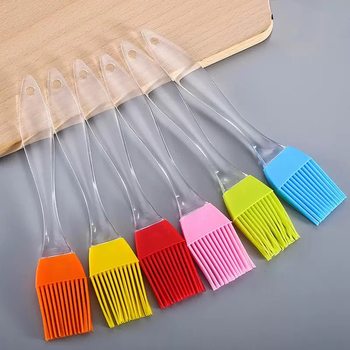 Crystal/Frosted Handle Medium Silicone Brush High Temperature Resistant Oil Brush Beef Cream Brush BBQ Brush BBQ Cake