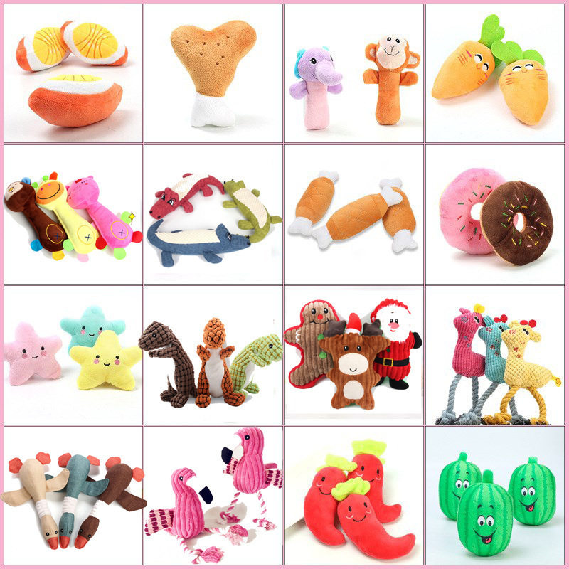 Dog plush sound toy variety of fruit Christmas cartoon animal cat toy pet supplies spot wholesale