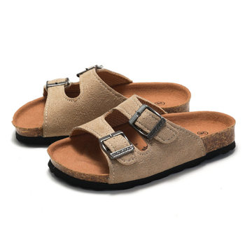 2025 spring and summer children's boys and girls cork sandals slippers slippers flip-flops trendy Korean-style beach double-ring