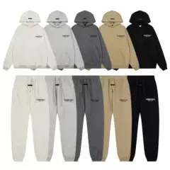 New Fog Fashion Brand Fear of God Velvet Lettering Essentials Couple Style Loose Hooded Sweatshirt
