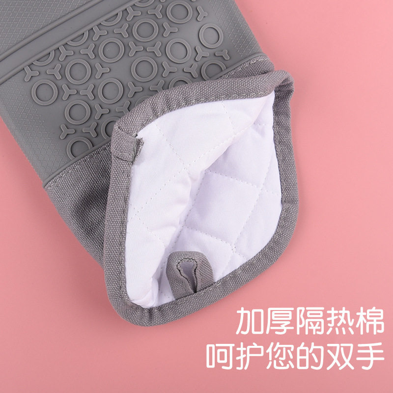 Anti-scald gloves 6-piece set kitchen microwave oven gloves oven gloves heat insulation pad silicone heat insulation gloves set