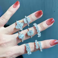 Cross-Border European and American S925 Sterling Silver Diamond Ring Women's Design Niche Fashion Accessible Luxury Diamond Silver Ring Wholesale Women