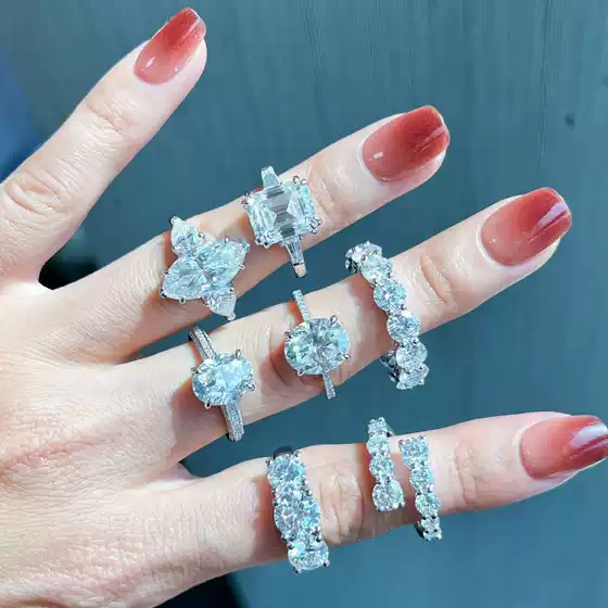 Cross-Border European and American S925 Sterling Silver Diamond Ring Women's Design Niche Fashion Accessible Luxury Diamond Silver Ring Wholesale Women