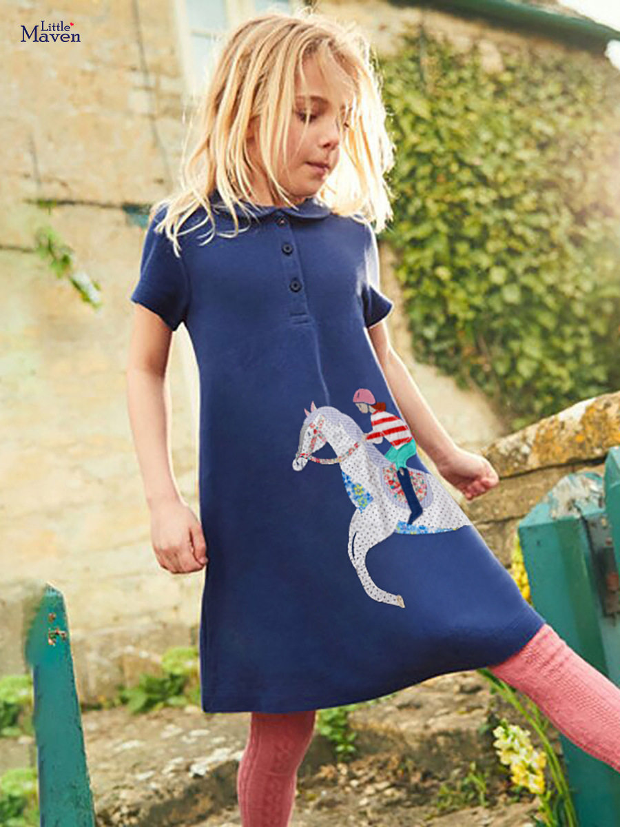 Children's Dress, Cartoon Girls' Dress, New Summer Girls' Short-sleeve Dress