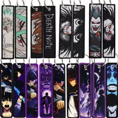 Solo Leveling Anime Death Note Woven Keychain Cowboy Bebop Charm Hazbin Hotel Fabric Pendant