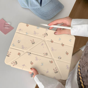 Flower Bow Y-Fold Ipada16 Tablet Pro 11inch Mini7 Protective Case 10/9/8 Generation Air6 Protective Case