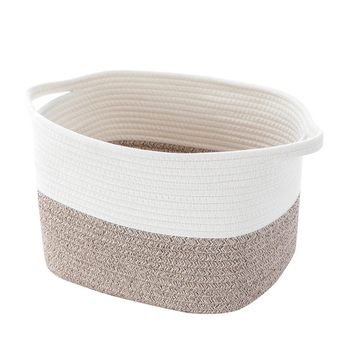 Binaural Storage Dirty Clothes Basket Hot-selling Cotton Rope Storage Basket Desktop Organize Sundries Toy Storage Basket Bag