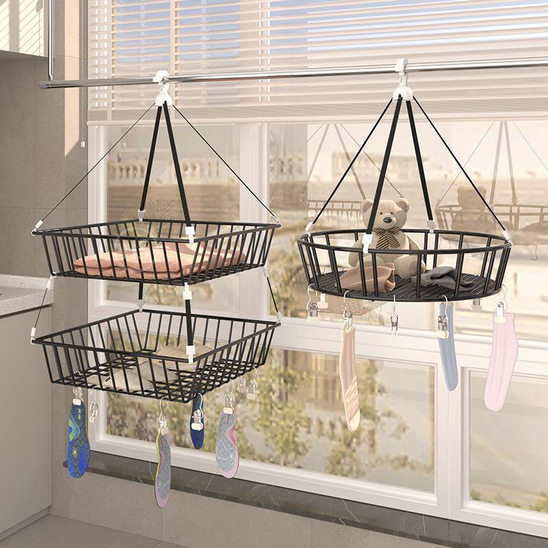 Wholesale Clothes Drying Net with Multiple Clips for Drying Socks, Household Clothes Drying Basket, Flat Sweater Drying Net Bag, Cool Socks Drying