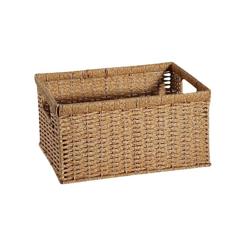 Scandinavian Simple Storage Basket Imitation Rattan Woven Bathroom Cabinet Storage Basket Clothing Storage Living Room Organizing Basket Desk Basket