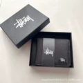 Western picture short wallet black plus box