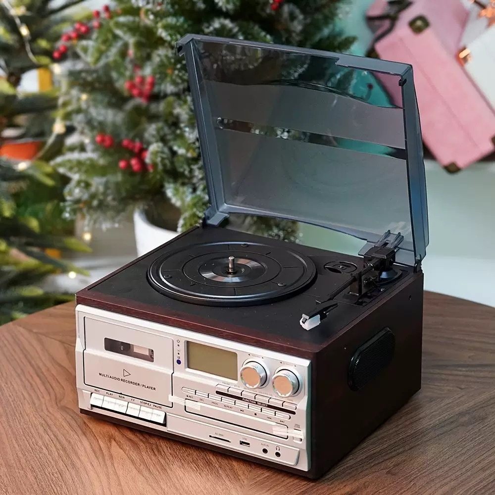 Cross-Border Best-Selling Multifunctional Retro Vinyl Record Player, Cd Player, Tape Player, Fm Radio, Bluetooth Speaker Ornament