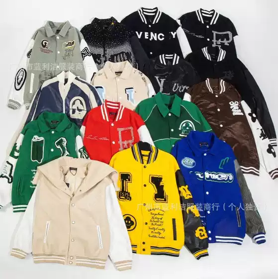 High-End Cross-Border Donkey Letter Global Towel Embroidery Baseball Jacket Unisex