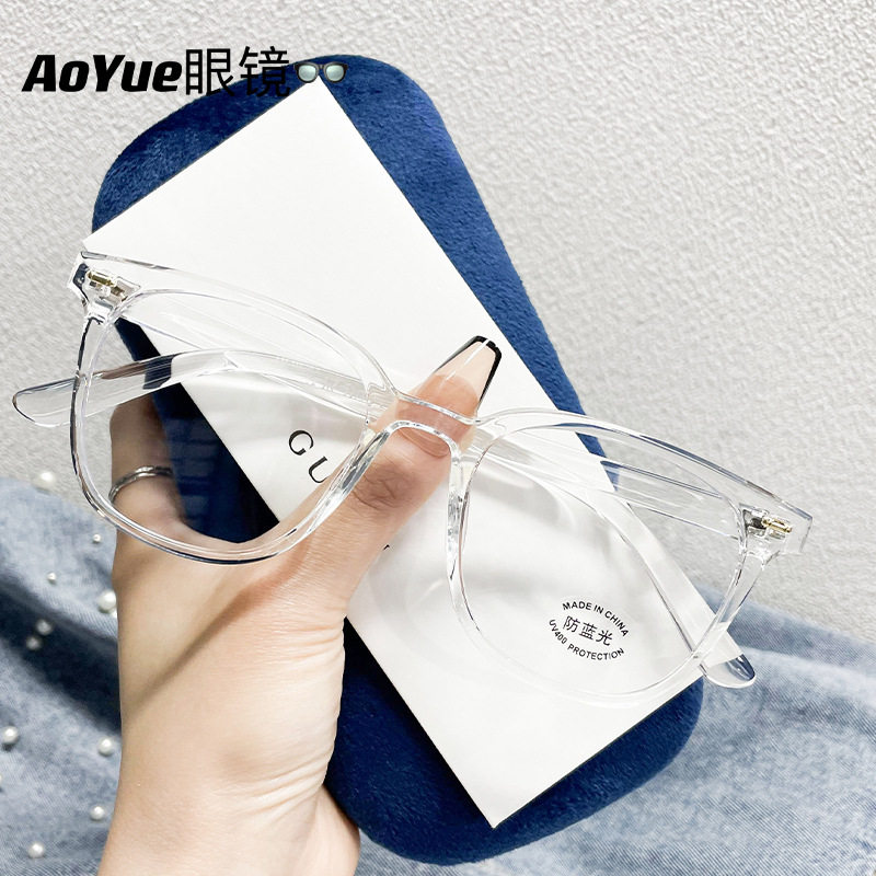 30200 New Retro Classic Small Square Frame Tr Trendy Frame for Men and Women with Myopia Anti-Blue Light Flat Glasses