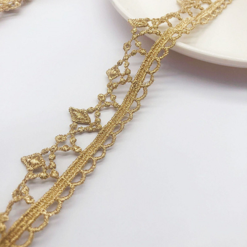 New Gold Thread Lace, Gold and Silver Thread, Single-Sided Wearable Webbing, Clothing Accessories, Skirt, Lolita Hat, Intimates Accessories