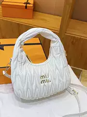 New Fashion Versatile Sweet Girl Pleated Soft Handheld Underarm Shoulder Crossbody Crescent Moon Bow Women's Bag